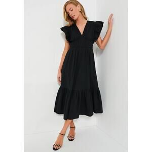 TUCKERNUCK Black Sutton Flutter Sleeve Maxi Dress Size Small